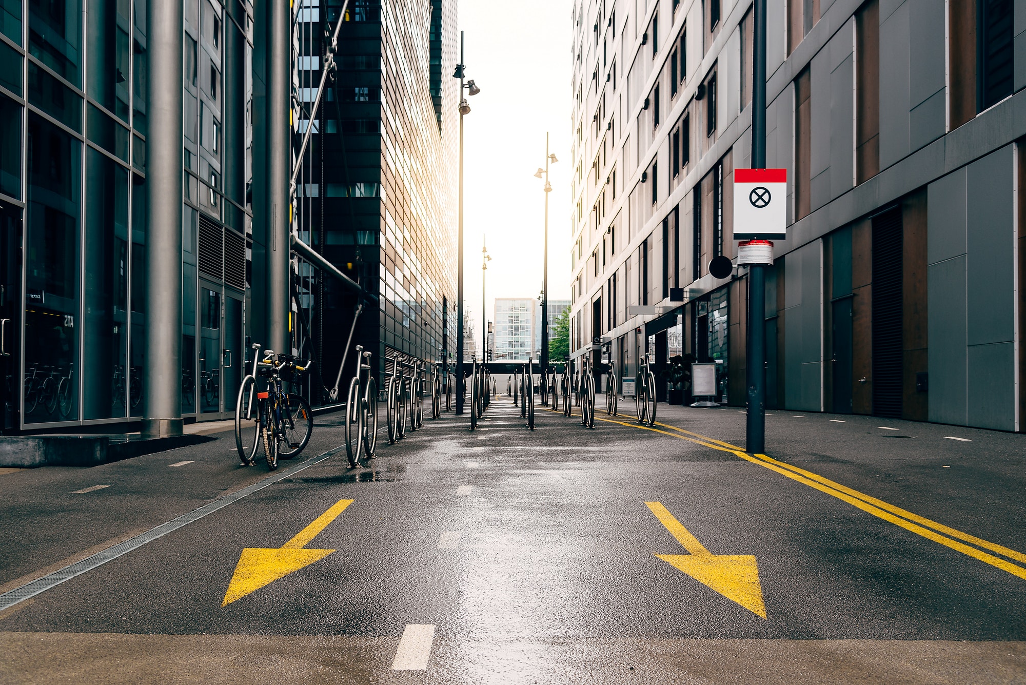 Bicycle parking on the street in Oslo